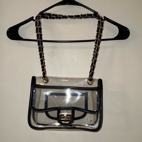 Women's Clear Purse with Black Pouch Lining - Picture 1 of 7